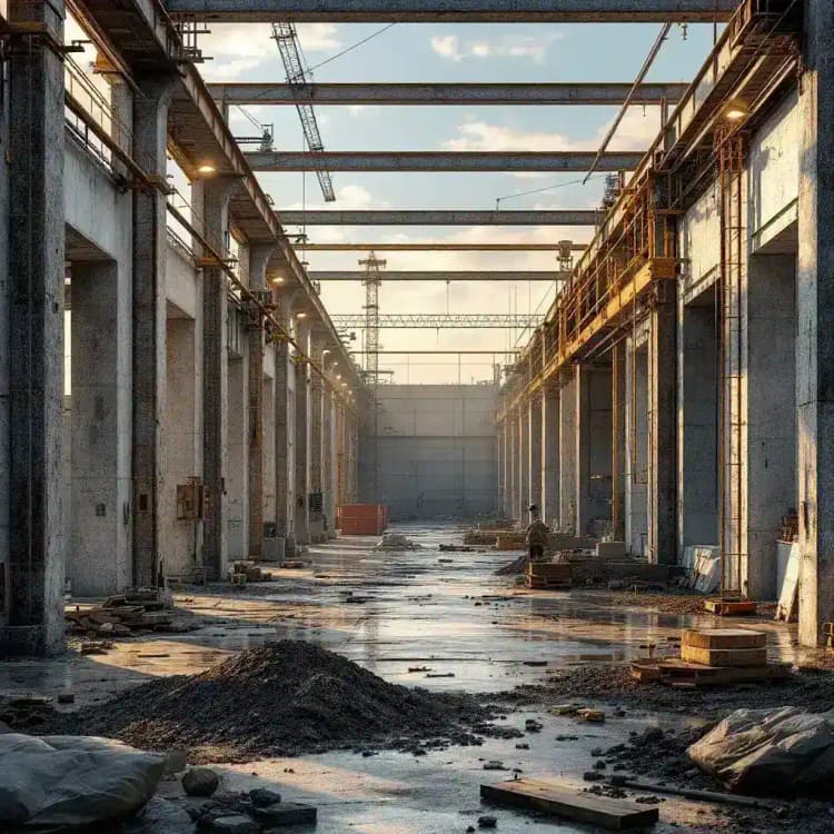 Photograph concept of dry port construction site for business presentation