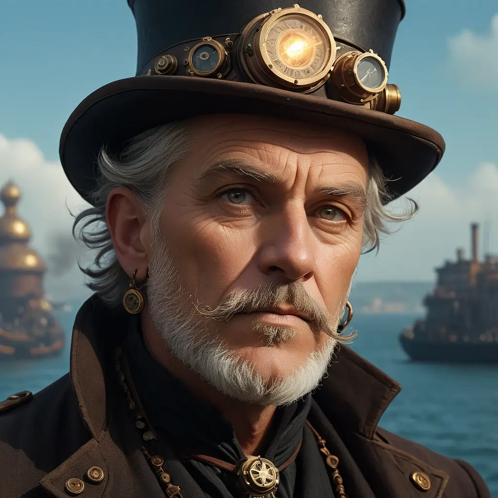 Steampunk Older Man Portrait