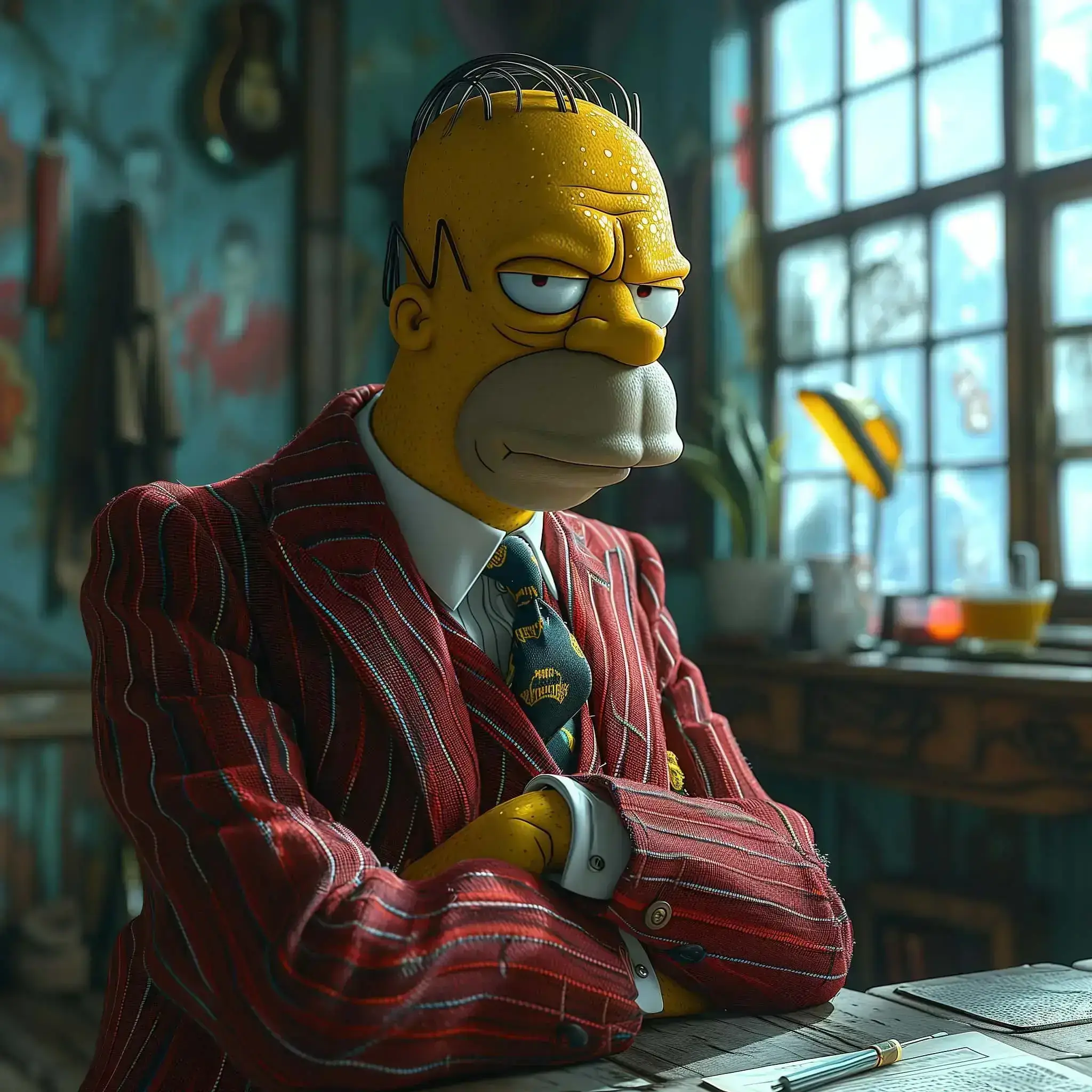 Gangster Homer in NYC