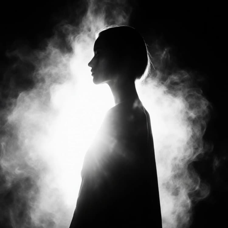 Discover elegant fashion silhouettes with this prompt generating black and white photography.